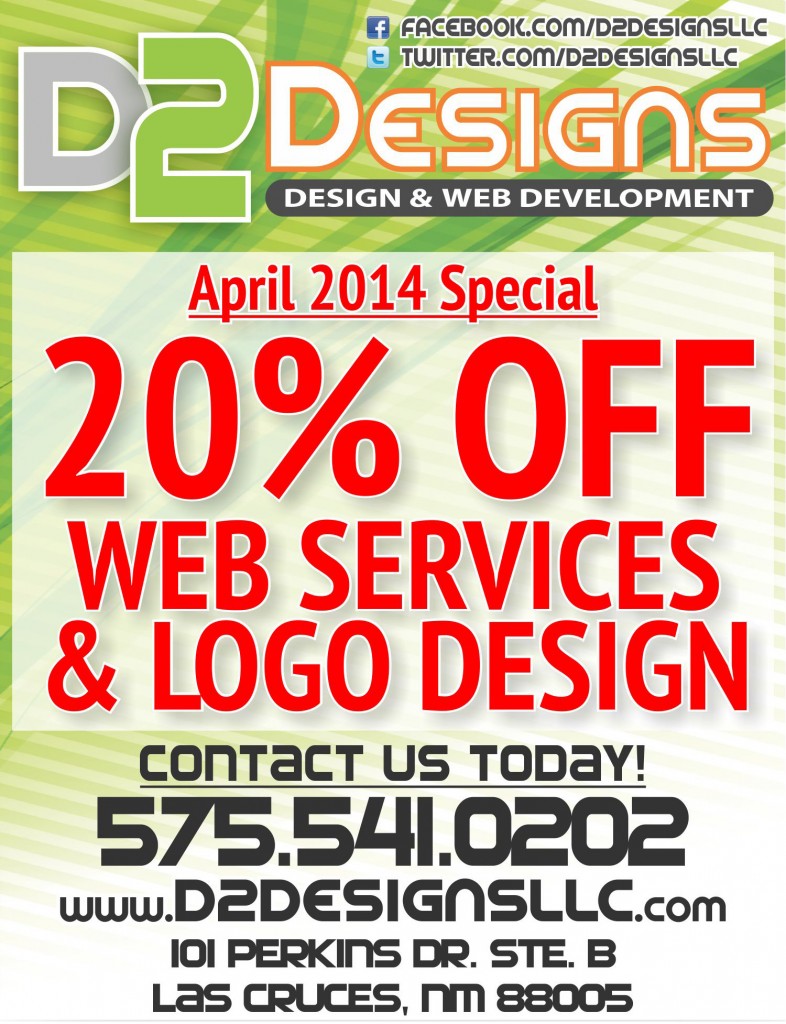 D2 Designs - April 2014 - Web Services and Logo Design